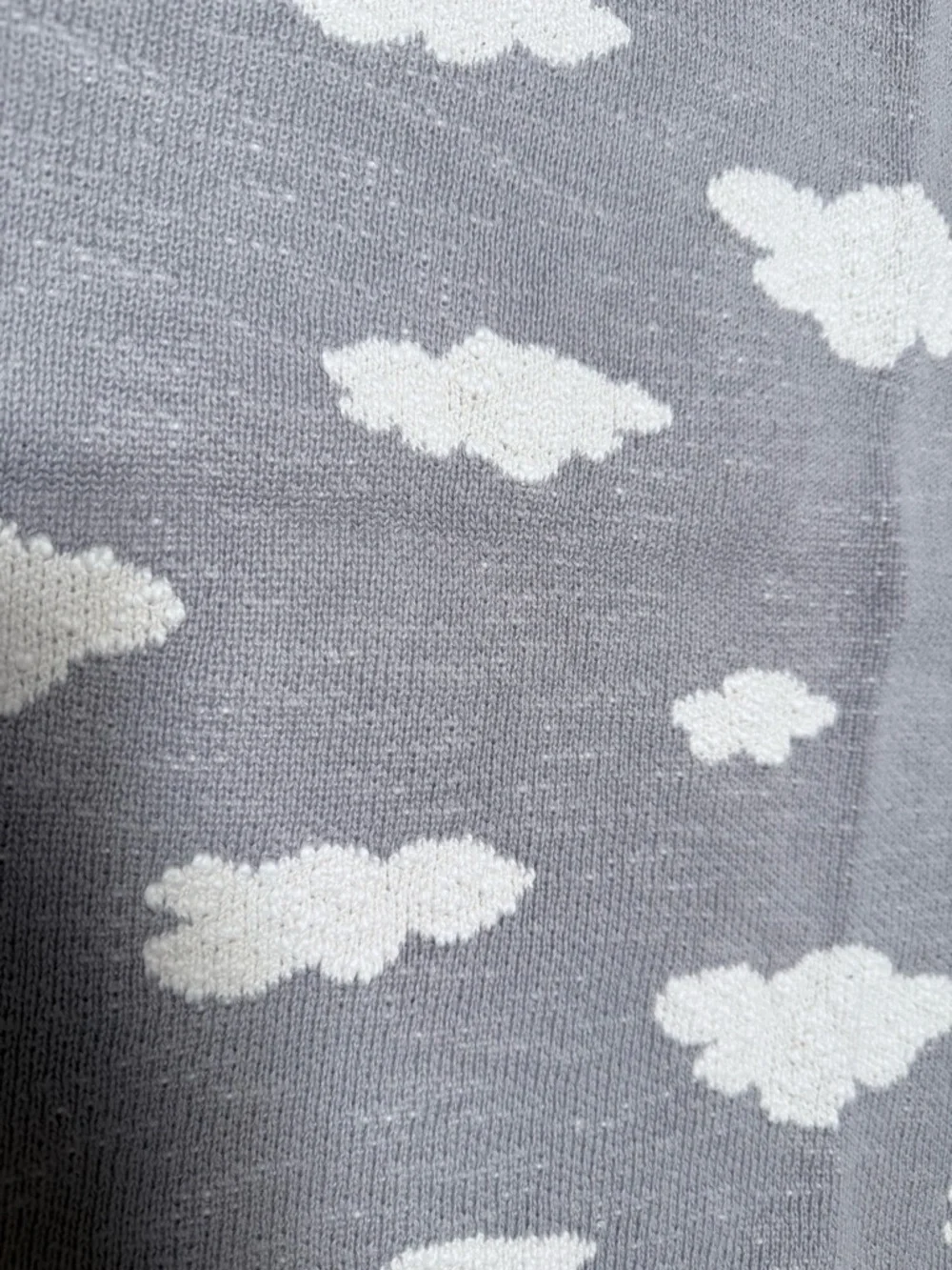 Adorable 100% cotton Boutique Cloud Pattern Gray & White Baby Blanket 32”x 38”